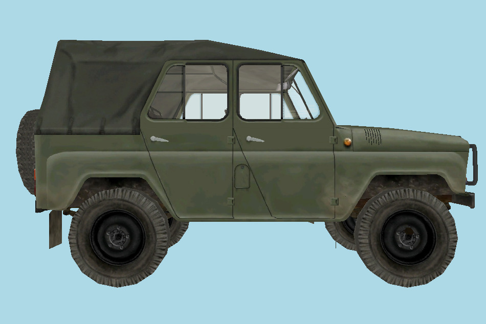 UAZ 469 Military Jeep 3d model