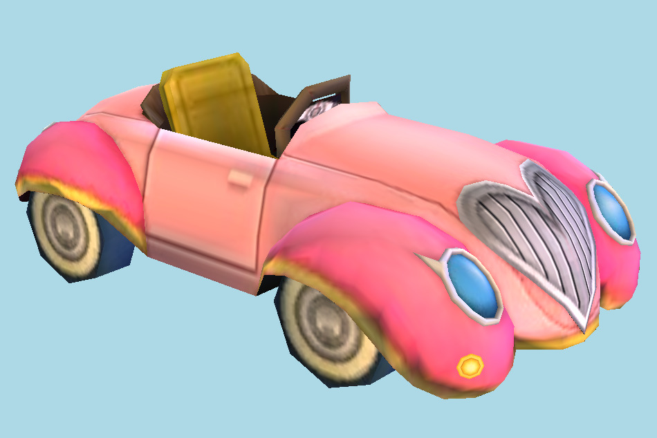 Peach Kart Car 3d model