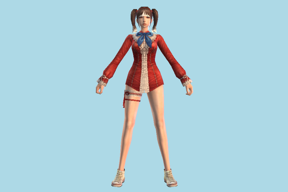 Anime Girl Fighter 3d model