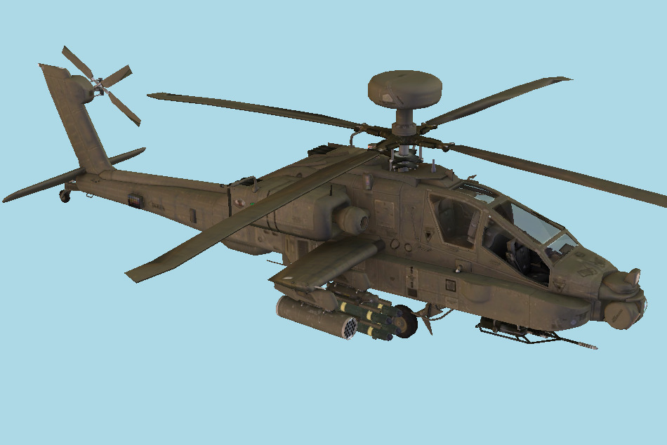 US Apache Longbow AH64D Military Helicopter 3d model