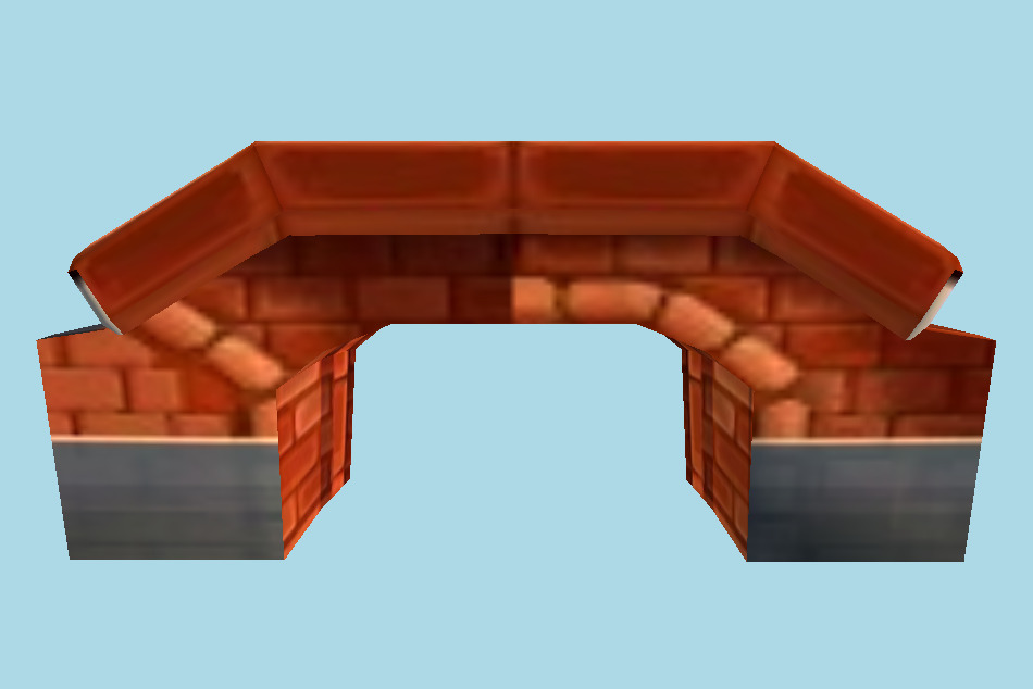 Animal Crossing: New Leaf Brick Bridge 3d model