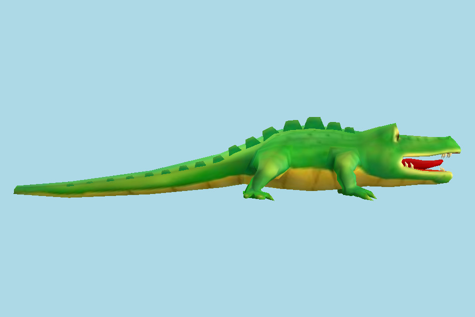 Cartoon Alligator Crocodile 3d model