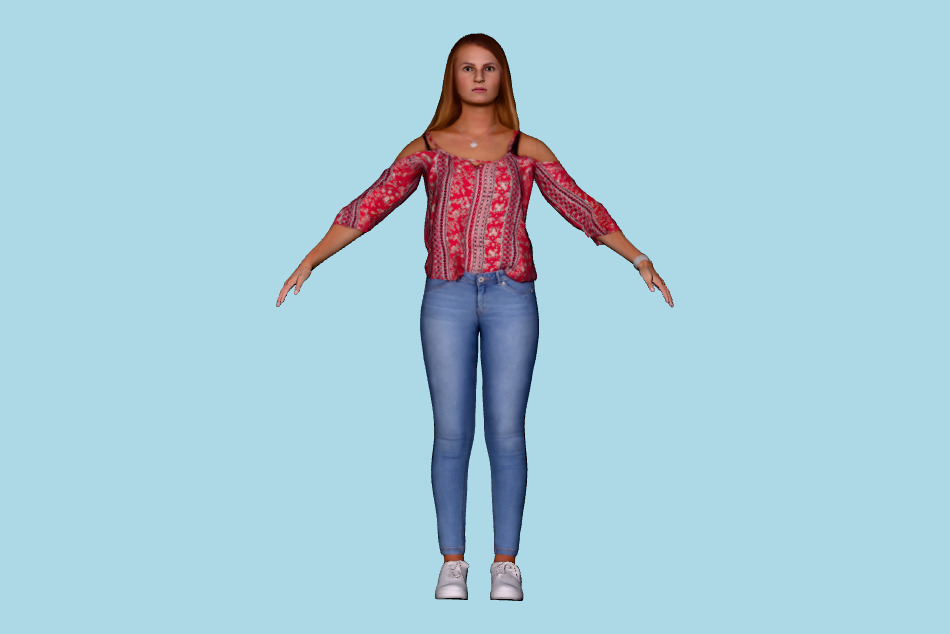 Tina Rigged 001 3d model