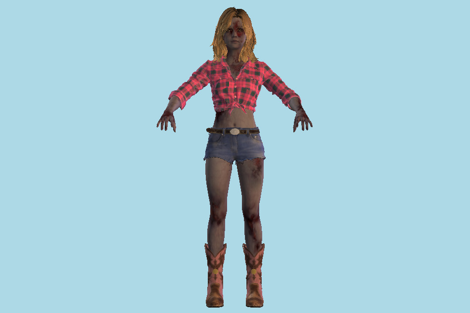 Resident Evil - Resistance Becca Woollett Zombie Girl 3d model