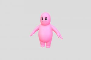 Character099 Monster body, toon, cute, toy, mascot, fat, pink, giant, chubby, gum, character, cartoon, design, monster