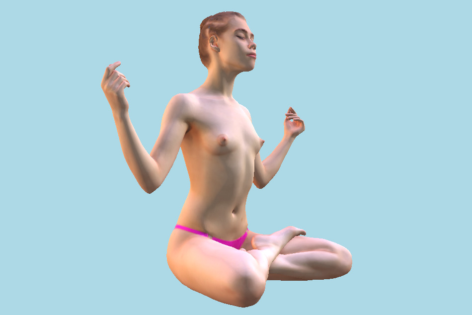 Naked Yoga Girl 3d model