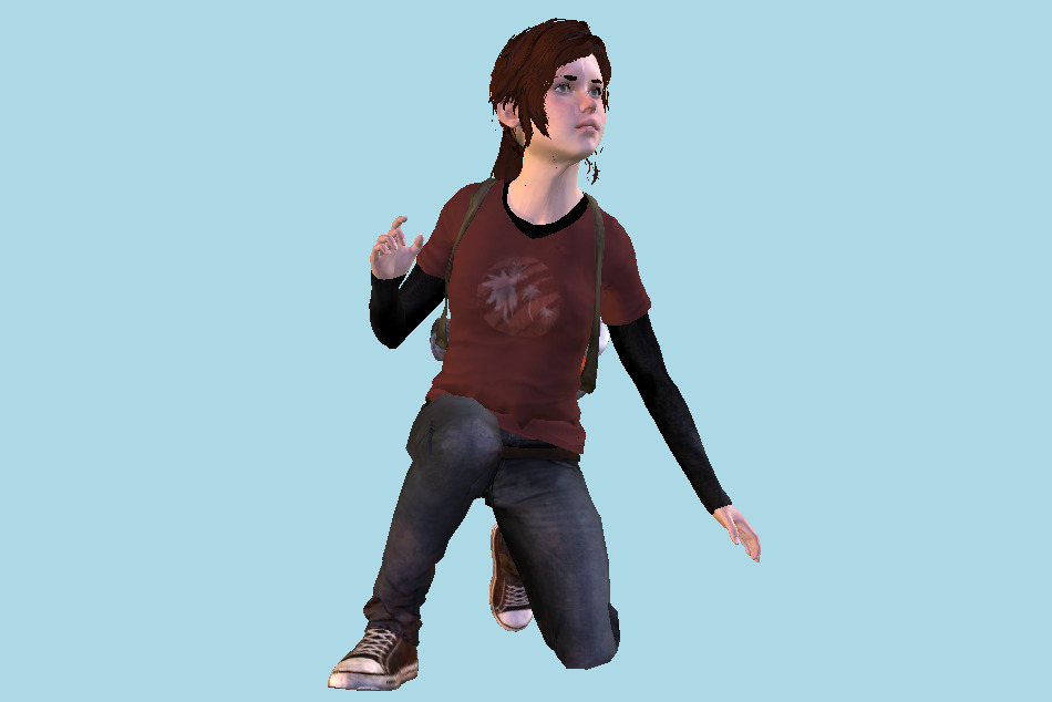 The Last Of Us - Ellie Girl Sitting 3d model