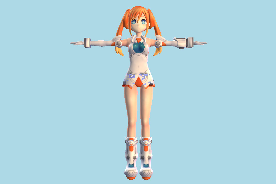 Superdimension Neptune VS Sega Hard Girls Orange Heart 3d model