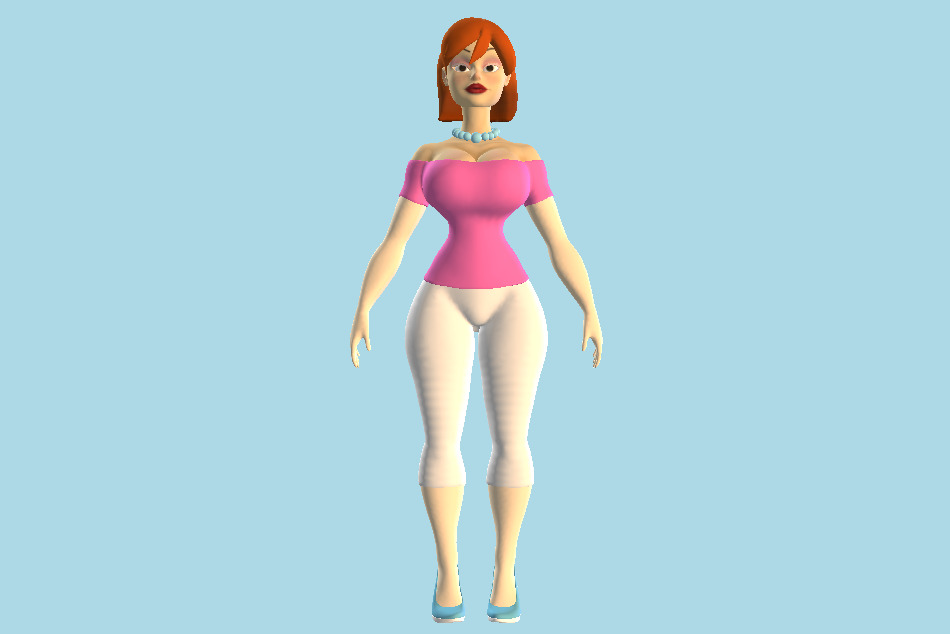 Cartoon Girl Character 3d model