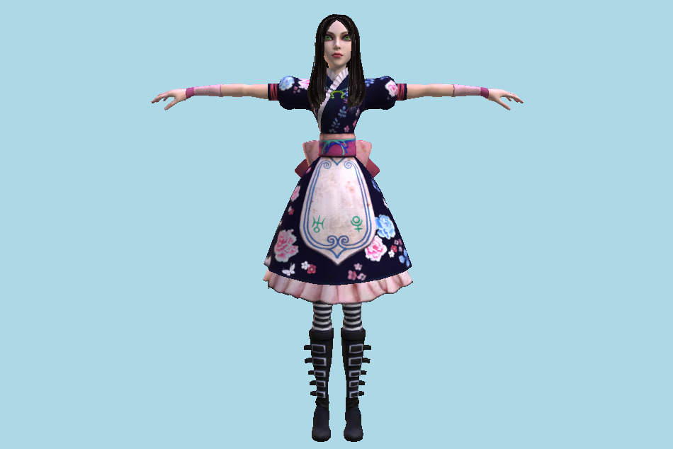 AMR - Alice Madness Returns - Alice Wonderland Silk Maiden 3d model