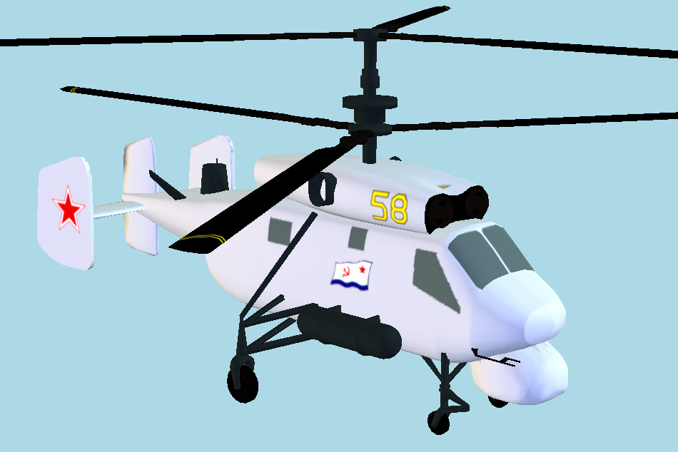 Ka25 anti submarine Helicopter 3d model