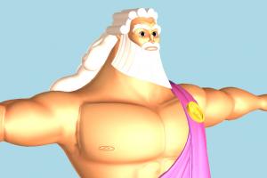 Zeus Hercules, disney, KH, Kingdom-Hearts, cartoon-character, character, cartoon, toony, male, man, aged, old, king, lord, people