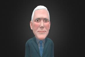Mike Pence caricature caricature, toon, cartoony, politician, president, pence, mikepence, trumppence, gamereadyasset, low-poly, usa, person