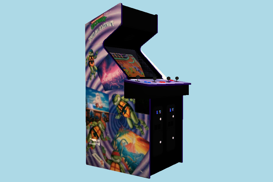 TMNT2 (Turtles in time) Upright Arcade Machine 3d model