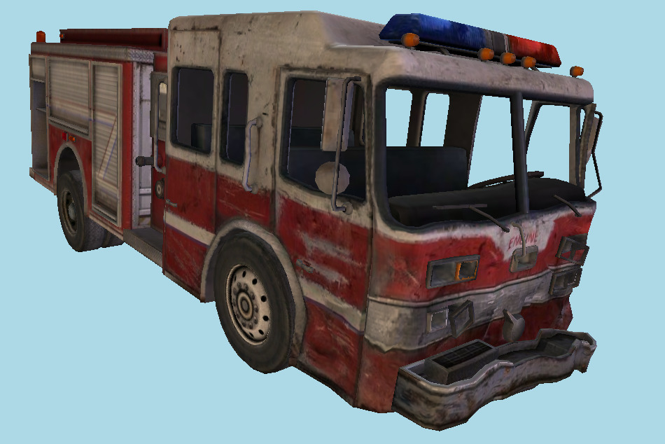 Firetruck Wrecked 3d model