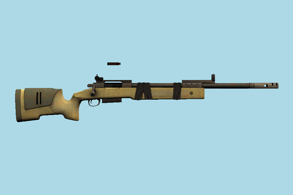 M40A5 Rifle with Bullet 3d model