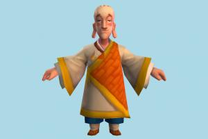Buddhist Monk man, male, people, human, character, cartoon