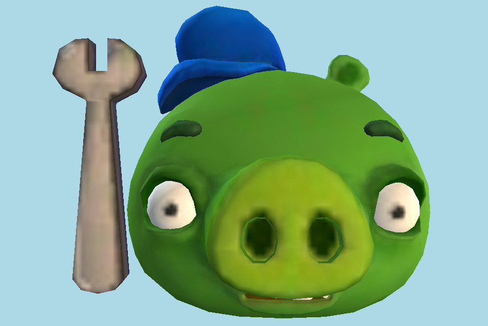 Angry Birds Go! Mechanic Pig Head 3d model