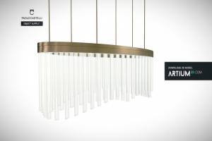 Chandelier Wave from Paolo Castelli lamp, furniture, chandelier, wave, led-lighting, design-furniture, new-design, artium-3d, design-decoration, transparent-glass, paolo-castelli, galvanized-metal, decoration