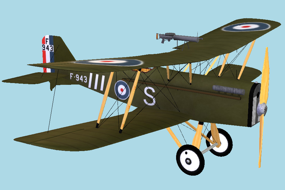 RAF S.E.5 Aircraft 3d model