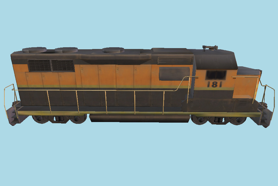 Left 4 Dead: train engine car 3d model