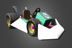 Mario Kart styled Go-Kart autodesk, nintendo, gamedesign, adobe, gokart, maya, render, modeling, vehicle, car, polygon, 3dmodeling, mario, rendering
