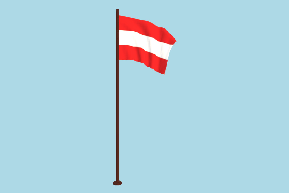 Austria Flag Animated FBX Free Download 3d model