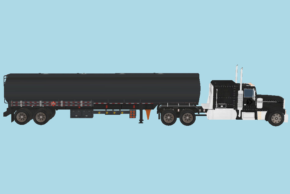 Ogre-Semi Long Truck Trailing 3d model