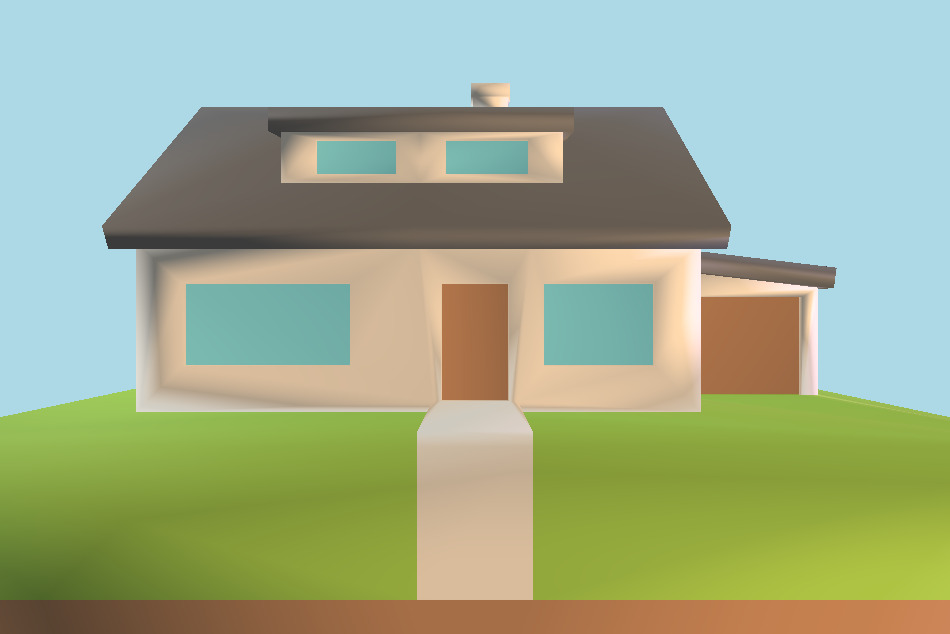 Suburb Asset House Low-poly 3d model