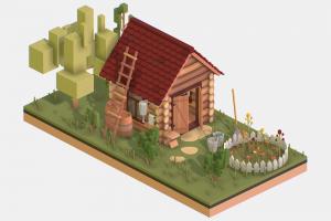 Isometric Village Wood Garden Depot Hangar Shed tree, fence, bucket, wooden, stairs, bed, flower, garden, log, polygonal, shed, bower, flowerbed, camp, site, barn, hangar, bush, depot, isometric, shovel, 3d-model, bushes, thorp, kitchen-garden, gamemodels, pail, dacha, washbasin, hamlet, shuographics, isometrical, shuldyakov, kaleyard, kailyard, bucketful, stair, game, model, wood, village