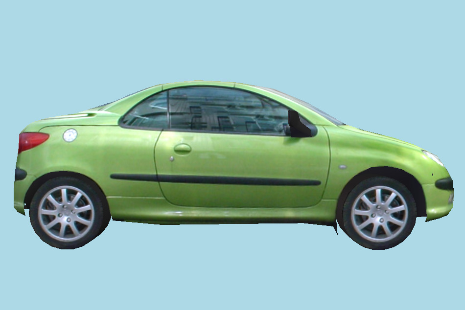 Green Car Low-poly 3d model