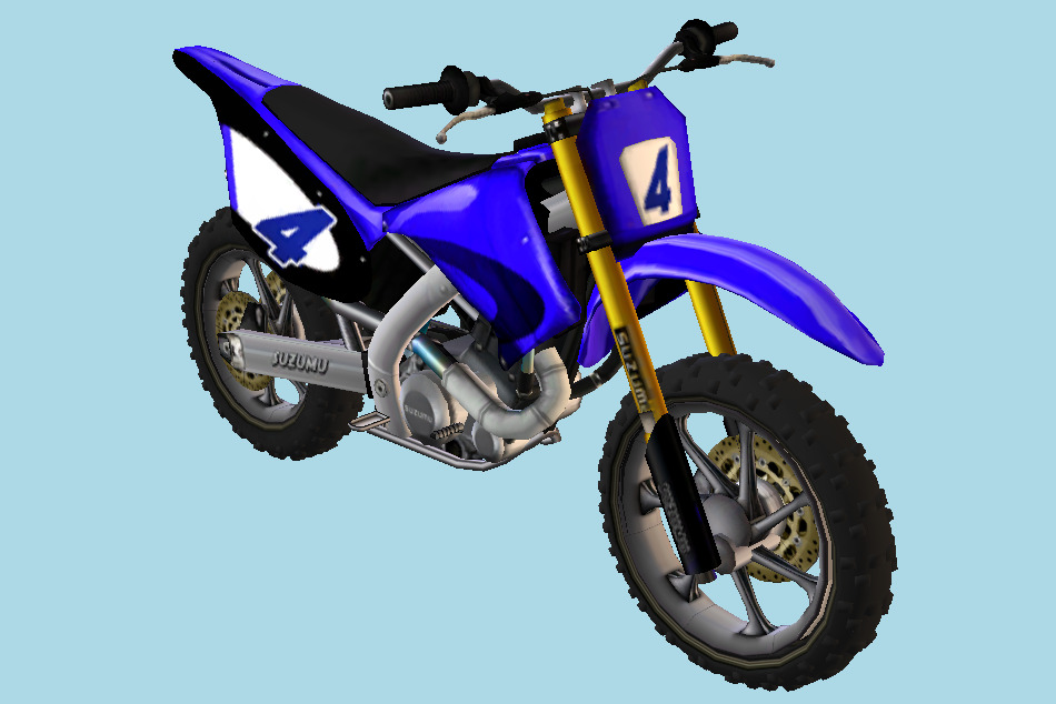 Suzumu Bike Motorcross Blue 3d model
