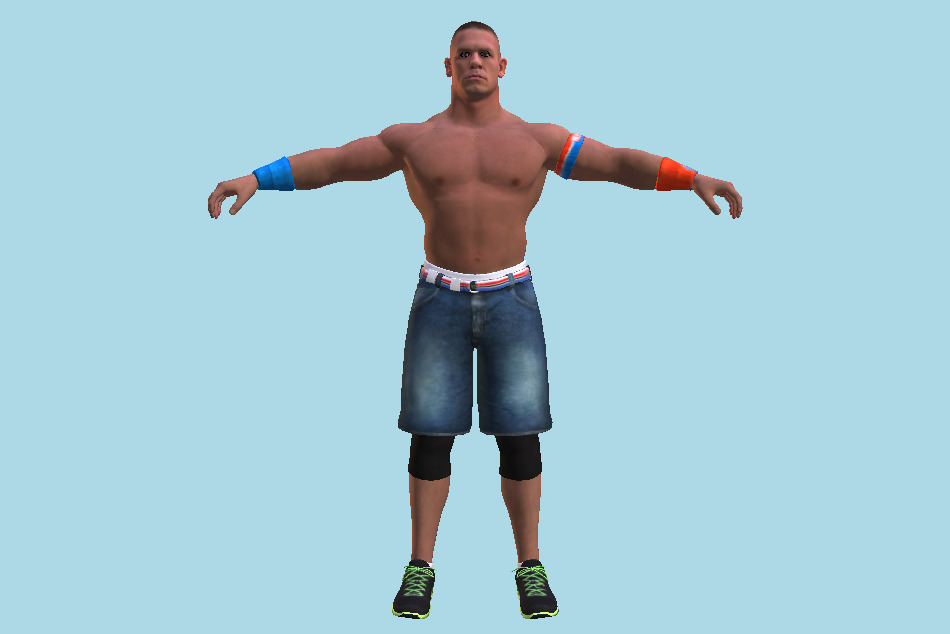 John Cena Ring Attire WWE 2K17 Man Wrestler Superstar 3d model