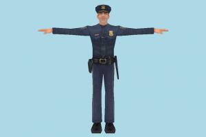 Police Officer police-man, NYPD, police, officer, man, male, people, human, character, lowpoly