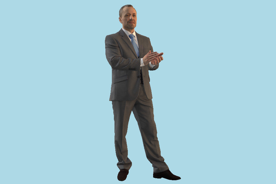 Business Man Clapping Audience 3d model