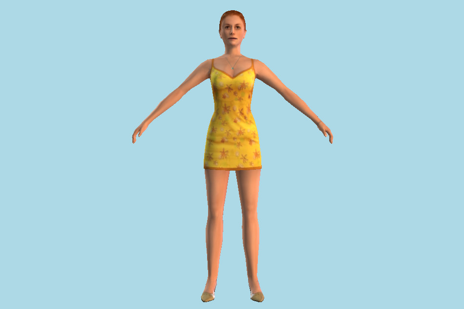 Hot Casual Girl Standing 3d model