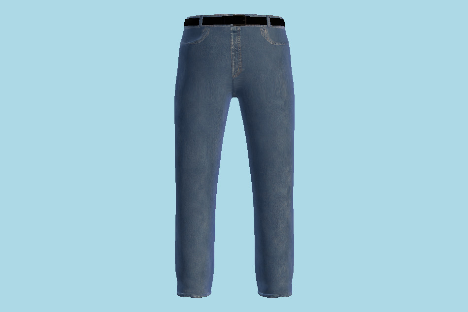 Light Blue Jeans Pants 3d model
