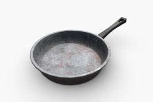 Game-ready Frying Pan Dirty bar, restaurant, fry, unreal, rusty, realtime, frying, pan, dirty, old, kitchen, cooking, kitchenware, ue4, unrealengine4, game-asset, unity5, game-model, lods, postapo, unity, unity3d, horror, unityhdrp