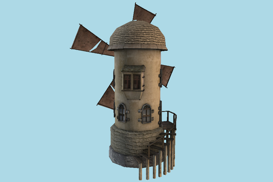 Windmill Building 3d model