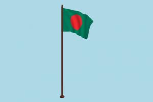 Bangladesh Flag Animated flag, animated, fbx, free