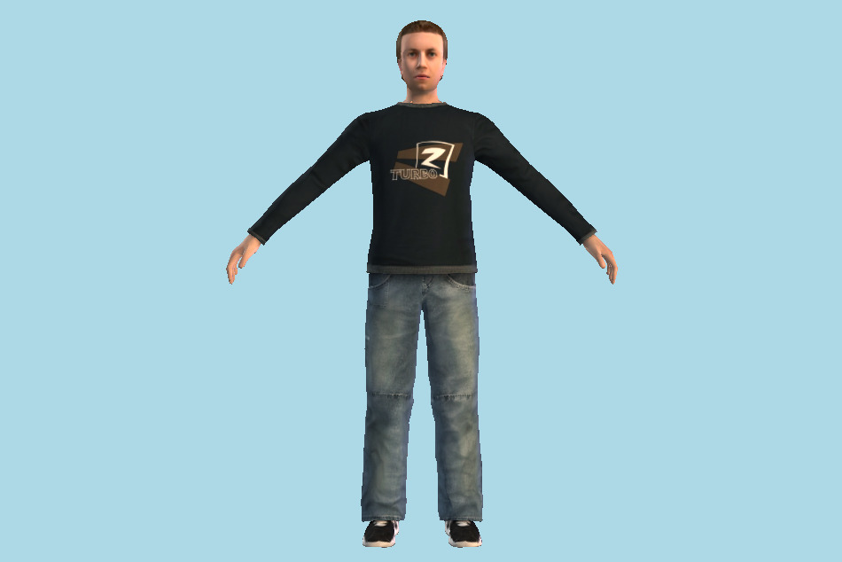 Young Man in Casual Clothes 3d model