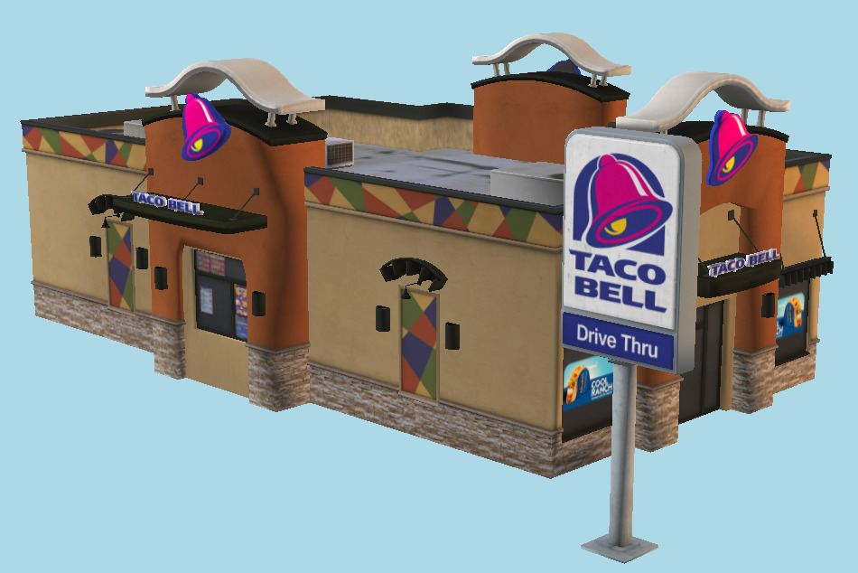 Taco Bell Restaurant Building 3d model