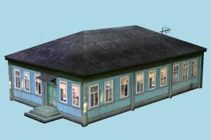 Village Office building, village, office, house, home, building, build, apartment, flat, residence, domicile, structure, papertoy, lowpoly