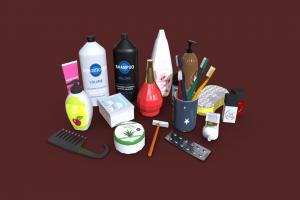 Toiletries | Game Assets unreal, conditioner, deodorant, game-ready, toothpaste, parfume, shampoo, toothbrush, toiletries, unity, pbr, lowpoly, body-lotion, face-creme, hand-creme