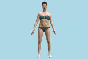 Beach Woman scanned-models, beach, runner, girl, female, woman, people, human, character, bikini, swimsuit, volleyball