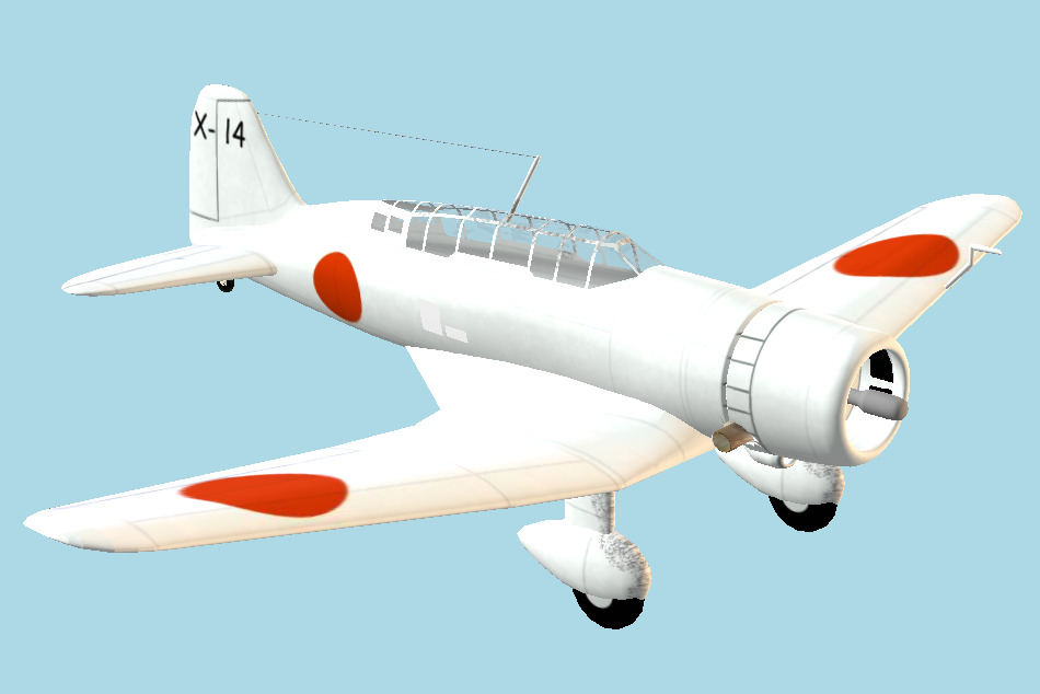 Mitsubishi C5M2 Babs Aircraft 3d model