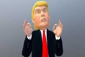 Donaldo Trump caricature, toon, portrait, presidental, donaldtrump, trump, political, low-poly, usa, animation, stylized