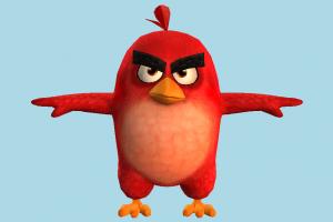 Angry Birds Red Angry-Birds, character, bird, cartoon, toony