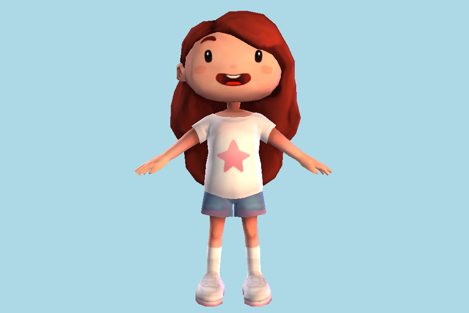 Cute Girl Kid 3d model