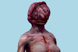 Zombie Silent-Hill, zombie, zombies, horror, human, xna, characters, rigged